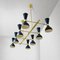 Italienische Mid-Century Deckenlampe aus Messing, 1950er 3