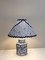 Vintage Tischlampe mit blau-weißem Porzellansockel und handgefertigtem Stoffschirm von Lamplove, 1990er 2