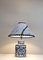 Vintage Tischlampe mit blau-weißem Porzellansockel und handgefertigtem Stoffschirm von Lamplove, 1990er 4