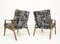 Danish Oak & Fabric Armchairs, 1960s, Set of 2 2