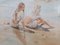Gordon King, Strand, Großes Aquarell, Gerahmt 3