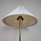 Dänische Messing Stehlampe mit Le Klint Lampenschirm, 1960er 7