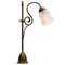 French Art Nouveau Brass & Frosted Glass Table Desk Light, Image 4