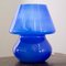 Italienische Vintage Mushroom Lampen aus Muranoglas in Blau, 2er Set 2