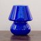 Italienische Vintage Mushroom Lampen aus Muranoglas in Blau, 2er Set 10