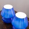 Italienische Vintage Mushroom Lampen aus Muranoglas in Blau, 2er Set 4