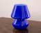 Italienische Vintage Mushroom Lampen aus Muranoglas in Blau, 2er Set 9
