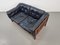 Canapé Monte Carlo Mid-Century Scandinave en Cuir Noir et Palissandre par Ingvar Stockum, 1965 14