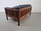 Canapé Monte Carlo Mid-Century Scandinave en Cuir Noir et Palissandre par Ingvar Stockum, 1965 20