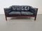 Canapé Monte Carlo Mid-Century Scandinave en Cuir Noir et Palissandre par Ingvar Stockum, 1965 12