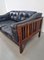 Canapé Monte Carlo Mid-Century Scandinave en Cuir Noir et Palissandre par Ingvar Stockum, 1965 31