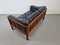 Canapé Monte Carlo Mid-Century Scandinave en Cuir Noir et Palissandre par Ingvar Stockum, 1965 13
