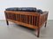 Canapé Monte Carlo Mid-Century Scandinave en Cuir Noir et Palissandre par Ingvar Stockum, 1965 28