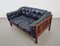 Canapé Monte Carlo Mid-Century Scandinave en Cuir Noir et Palissandre par Ingvar Stockum, 1965 30