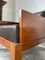 Butaca modernista de madera exótica y cuero, años 60, Imagen 25