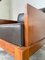 Butaca modernista de madera exótica y cuero, años 60, Imagen 9