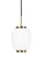 Lampada piccola Kina in vetro opalino e ottone di Bent Karlby per Lyfa, anni '60, Immagine 1