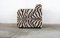 Fauteuil Clun Mid-Century à Impression Zebra 2