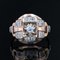 French Colorless Stone 18 Karat Rose Gold Tank Ring, 1950s, Image 5