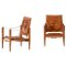 Safari Sessel aus Esche, Messing & Leder, Kaare Klint zugeschrieben, 1950er, 2er Set 1