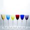 Multi Color Baccarat Wine Crystal Glasses, France, 1960, Set of 6 3