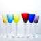 Multi Color Baccarat Wine Crystal Glasses, France, 1960, Set of 6 9