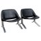 Set of Vintage German Lounge Black and Chrome Chairs by Knut Hesterberg, 1971 2