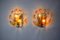 Leaf Wall Lights in in Orange Frosted Glass from Murano Mazzega, 1970, Set of 2, Image 6