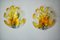 Leaf Wall Lights in in Orange Frosted Glass from Murano Mazzega, 1970, Set of 2, Image 1