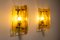 Wandlampen aus Gelbem Muranoglas & Messing, Italien, 1970er, 2er Set 1
