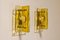 Wandlampen aus Gelbem Muranoglas & Messing, Italien, 1970er, 2er Set 3