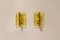 Wandlampen aus Gelbem Muranoglas & Messing, Italien, 1970er, 2er Set 4