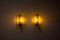 Wandlampen aus Gelbem Muranoglas & Messing, Italien, 1970er, 2er Set 7