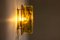 Lampade da parete in vetro di Murano giallo e ottone, Italia, anni '70, set di 2, Immagine 8