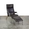 Fauteuil et Ottomane en Cuir Marron Foncé de de Sede, Set de 2 1