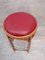 Bentwood Bar Stool in Red Leather by Michael Thonet for Thonet, 1970s 4