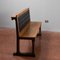Fir Bench with Black Imitation Leather Back 3