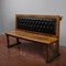 Fir Bench with Black Imitation Leather Back 2