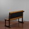 Fir Bench with Black Imitation Leather Back 6