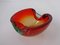 Sommerso Murano Glas Aschenbecher in Rot & Grün von Flavio Poli für Seguso, Italien, 1960er 1