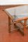 Bamboo Coffee Table with Leather Bindings and Double Glass Top, 1970 4