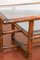 Bamboo Coffee Table with Leather Bindings and Double Glass Top, 1970 2