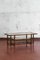 Bamboo Coffee Table with Leather Bindings and Double Glass Top, 1970 1