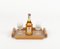 Mid-Century Serviertablett aus Holz, Acrylglas & Rattan im Stil von Christian Dior, Italien, 1970er 8