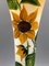 Vaso grande Art Nouveau in vetro dipinto a mano con girasoli, Immagine 2