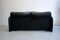 Black Two-Seater Leather Sofa Maralunga by Vico Magistretti for Cassina, 1970s 12