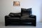 Black Two-Seater Leather Sofa Maralunga by Vico Magistretti for Cassina, 1970s 1