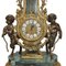 Antique Empire Clock and Candelabra Set with a Green Marble and Bronze with Querubines, Set of 3, Image 5