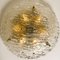 Gold Textured Wave Glass Flush Mount from Kaiser Leuchten, 1970s 15