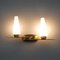 Brass and Opaline Glass Wall Lights, 1950s, Set of 2 12